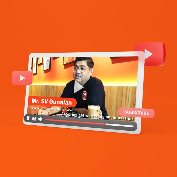 Alchemy partner interview design in an orange branded video frame.