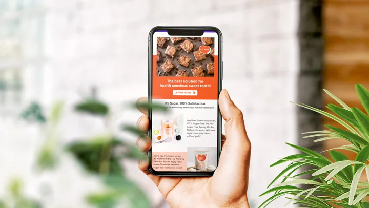 Allo baking content displayed on a phone.