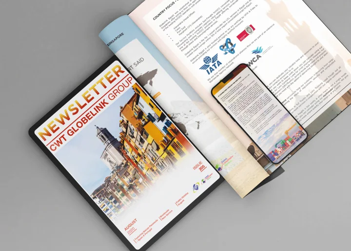 CWT Globelink newsletter and company update email layouts.