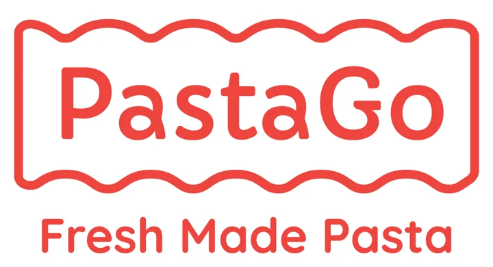 The red PastaGo wordmark with its Fresh Made Pasta tagline.
